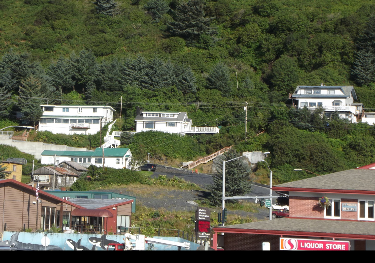 Residential district on the other side of Rezanof Drive.