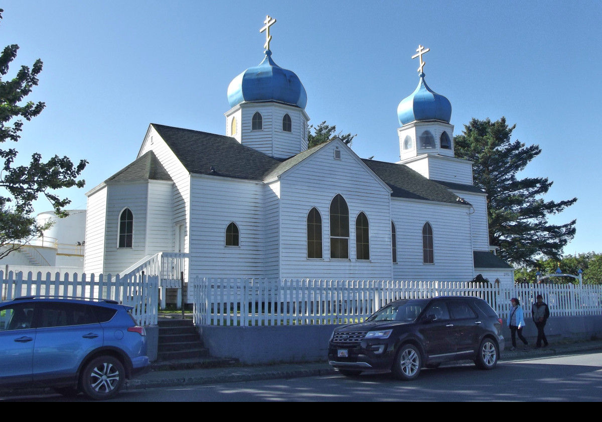 Built in 1945, to replace an earlier church that burned down in 1943, the Holy Resurrection Russian Orthodox Church is on the corner of Mission Road & Kashevaroff Ave in Kodiak.