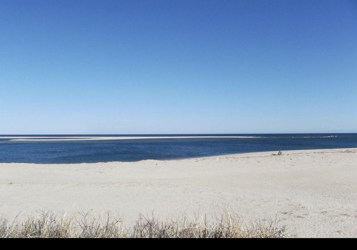 The beach just across the road from the lighthouse.