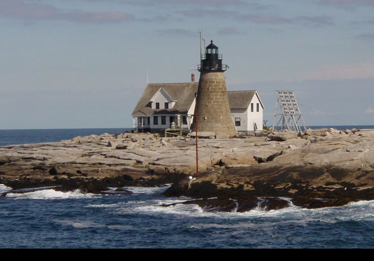 The present granite tower was completed in 1847, but was only 48 feet tall. The lighthouse was upgraded in 1855, and the tower raised an additional 10 feet in 1857 to accommodate a new third-order Fresnel lens. The light was now 75 feet above sea-level, and was visible for about 20 miles.