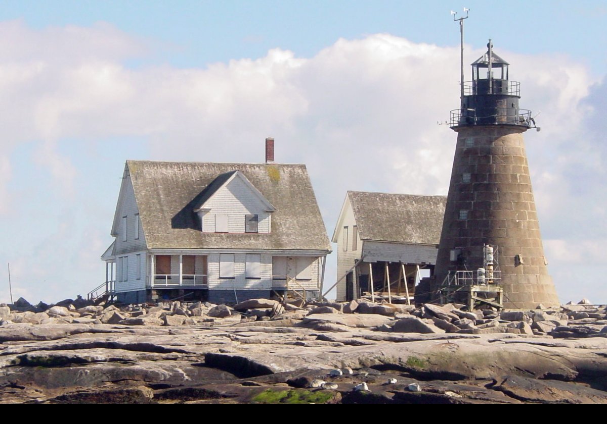 It was severely damaged on August 29th 2009 by Hurricane Bill, and the small building to the left in the first picture was destroyed. In this and the previous picture you can see the repairs in progress.