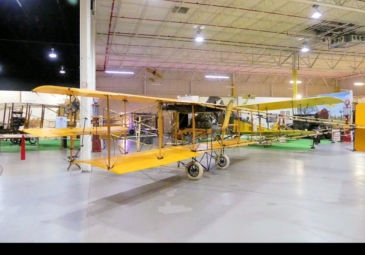After being on display at the new airport, it went to the 1933 World's Fair and then on to the Chicago Museum of Science and Industry for 60 years before coming to the Curtiss Museum in 1993.  This is a rear view showing pusher prop.