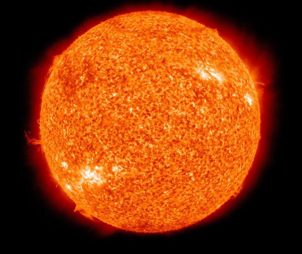 Photographed by NASA's SDO satellite (Solar Dynamics Observatory). This is a false color image of the sun in the extreme ultraviolet region of the spectrum.      Credit: NASA